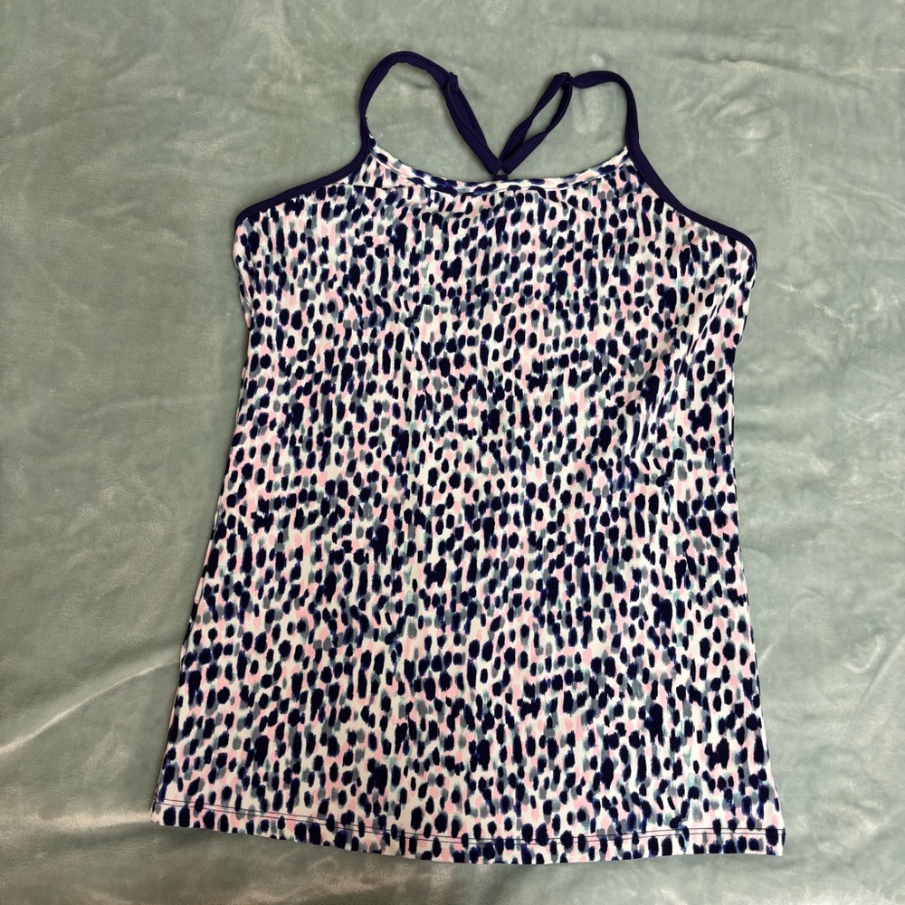 Mono B Patterened Sleeveless Adjustable Strap Tank Size Medium-Large